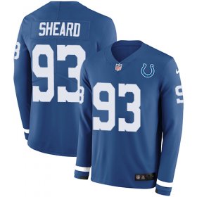 Wholesale Cheap Nike Colts #93 Jabaal Sheard Royal Blue Team Color Men\'s Stitched NFL Limited Therma Long Sleeve Jersey