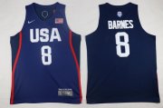 Wholesale Cheap 2016 Olympics Team USA Men's #8 Harrison Barnes Navy Blue Stitched NBA Nike Swingman Jersey