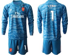 Wholesale Cheap Arsenal #1 Leno Light Blue Goalkeeper Long Sleeves Soccer Club Jersey