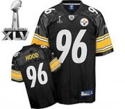 Wholesale Cheap Steelers #96 Evander Hood Black Super Bowl XLV Stitched NFL Jersey