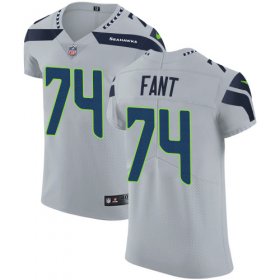 Wholesale Cheap Nike Seahawks #74 George Fant Grey Alternate Men\'s Stitched NFL Vapor Untouchable Elite Jersey
