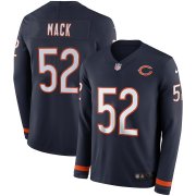 Wholesale Cheap Men's Bears #52 Khalil Mack Navy Blue Team Color Men's Stitched NFL Limited Therma Long Sleeve Jersey