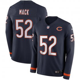 Wholesale Cheap Men\'s Bears #52 Khalil Mack Navy Blue Team Color Men\'s Stitched NFL Limited Therma Long Sleeve Jersey