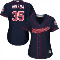 Wholesale Cheap Twins #35 Michael Pineda Navy Blue Alternate Women's Stitched MLB Jersey