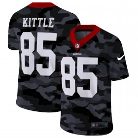 Cheap San Francisco 49ers #85 George Kittle Men\'s Nike 2020 Black CAMO Vapor Untouchable Limited Stitched NFL Jersey