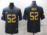 Wholesale Cheap Men's Los Angeles Chargers #52 Khalil Mack Grey Gold Salute To Service Limited Stitched Jersey