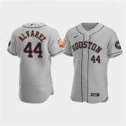 Wholesale Cheap Men's Houston Astros #44 Yordan Alvarez Gray 60th Anniversary Flex Base Stitched Baseball Jersey