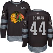Wholesale Cheap Adidas Blackhawks #44 Calvin De Haan Black 1917-2017 100th Anniversary Stitched NHL Jersey
