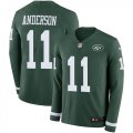 Wholesale Cheap Nike Jets #11 Robby Anderson Green Team Color Men's Stitched NFL Limited Therma Long Sleeve Jersey