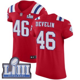 Wholesale Cheap Nike Patriots #46 James Develin Red Alternate Super Bowl LIII Bound Men\'s Stitched NFL Vapor Untouchable Elite Jersey