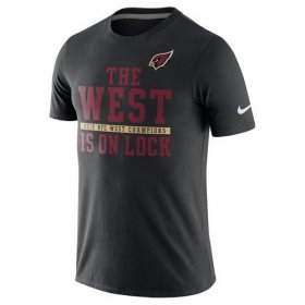 Wholesale Cheap Men\'s Arizona Cardinals Nike Black 2015 NFC West Division Champions T-Shirt