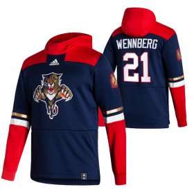 Wholesale Cheap Florida Panthers #21 Alexander Wennberg Adidas Reverse Retro Pullover Hoodie Navy