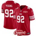 Cheap Men's San Francisco 49ers #92 Chase Young Red 2023 F.U.S.E. NFC West Champions Patch Football Stitched Jersey