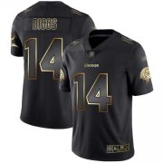 Wholesale Cheap Nike Vikings #14 Stefon Diggs Black/Gold Men's Stitched NFL Vapor Untouchable Limited Jersey