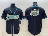 Wholesale Cheap Men's Jacksonville Jaguars Black Team Big Logo With Patch Cool Base Stitched Baseball Jersey