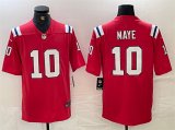 Cheap Men's New England Patriots #10 Drake Maye Red 2024 Draft Vapor Limited Football Stitched Jersey