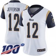 Wholesale Cheap Nike Rams #12 Van Jefferson White Women's Stitched NFL 100th Season Vapor Untouchable Limited Jersey