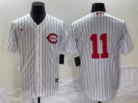 Wholesale Cheap Men\'s Cincinnati Reds #11 Barry Larkin White Field of Dreams Stitched Baseball Jersey