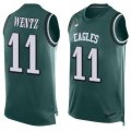 Wholesale Cheap Nike Eagles #11 Carson Wentz Midnight Green Team Color Men's Stitched NFL Limited Tank Top Jersey