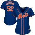 Wholesale Cheap Mets #52 Yoenis Cespedes Blue Alternate Women's Stitched MLB Jersey
