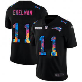 Cheap New England Patriots #11 Julian Edelman Men\'s Nike Multi-Color Black 2020 NFL Crucial Catch Vapor Untouchable Limited Jersey