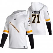 Wholesale Cheap Pittsburgh Penguins #71 Evgeni Malkin Adidas Reverse Retro Pullover Hoodie White