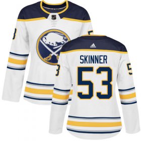 Wholesale Cheap Adidas Sabres #53 Jeff Skinner White Road Authentic Women\'s Stitched NHL Jersey