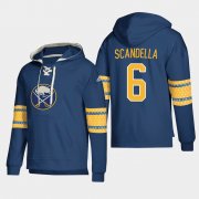 Wholesale Cheap Buffalo Sabres #6 Marco Scandella Navy adidas Lace-Up Pullover Hoodie