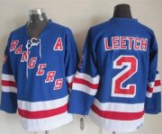Wholesale Cheap Rangers #2 Brian Leetch Light Blue CCM Throwback Stitched NHL Jersey