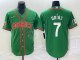 Wholesale Cheap Men's Mexico Baseball #7 Julio Urias Number 2023 Green World Classic Stitched Jersey3