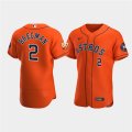 Wholesale Cheap Men's Houston Astros #2 Jose Altuve Orange 60th Anniversary Flex Base Stitched Baseball Jersey
