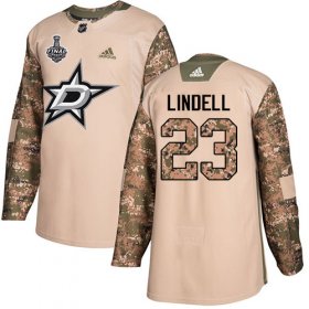 Cheap Adidas Stars #23 Esa Lindell Camo Authentic 2017 Veterans Day Youth 2020 Stanley Cup Final Stitched NHL Jersey