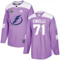 Cheap Adidas Lightning #71 Anthony Cirelli Purple Authentic Fights Cancer 2020 Stanley Cup Champions Stitched NHL Jersey
