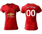 Wholesale Cheap Women's Manchester United Personalized Home Soccer Club Jersey