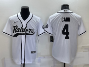 Wholesale Men's Las Vegas Raiders #4 Derek Carr White Stitched MLB Cool Base Nike Baseball Jersey