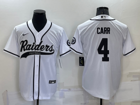 Wholesale Men\'s Las Vegas Raiders #4 Derek Carr White Stitched MLB Cool Base Nike Baseball Jersey