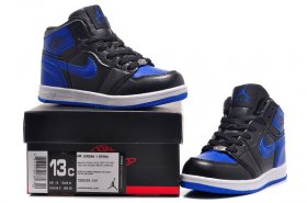 Wholesale Cheap Kids Jordan 1 Shoes Real blue/black