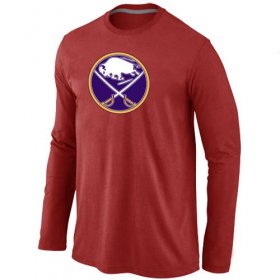 Wholesale Cheap NHL Buffalo Sabres Big & Tall Logo Long Sleeve T-Shirt Red
