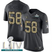 Wholesale Cheap Nike 49ers #58 Weston Richburg Black Super Bowl LIV 2020 Youth Stitched NFL Limited 2016 Salute to Service Jersey
