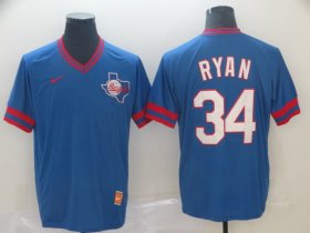 Wholesale Cheap Men Texas Rangers 34 Ryan Blue Game Nike MLB Jerseys
