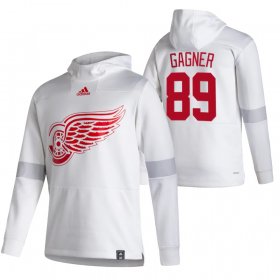 Wholesale Cheap Detroit Red Wings #89 Sam Gagner Adidas Reverse Retro Pullover Hoodie White
