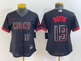 Wholesale Cheap Women's Cincinnati Reds #19 Joey Votto Number Black 2023 City Connect Cool Base Stitched Jersey1