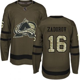 Wholesale Cheap Adidas Avalanche #16 Nikita Zadorov Green Salute to Service Stitched NHL Jersey
