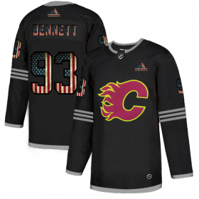 Wholesale Cheap Calgary Flames #93 Sam Bennett Adidas Men\'s Black USA Flag Limited NHL Jersey
