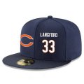 Wholesale Cheap Chicago Bears #33 Jeremy Langford Snapback Cap NFL Player Navy Blue with White Number Stitched Hat