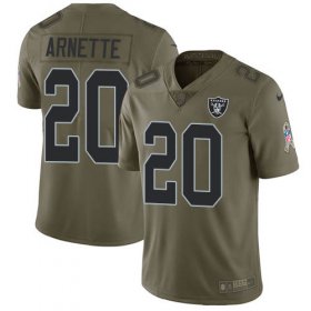 Wholesale Cheap Nike Raiders #20 Damon Arnette Olive Men\'s Stitched NFL Limited 2017 Salute To Service Jersey