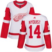 Wholesale Cheap Adidas Red Wings #14 Gustav Nyquist White Road Authentic Women's Stitched NHL Jersey