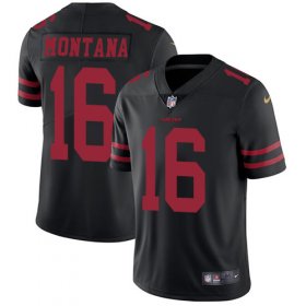 Wholesale Cheap Nike 49ers #16 Joe Montana Black Alternate Men\'s Stitched NFL Vapor Untouchable Limited Jersey
