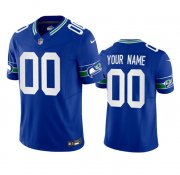 Wholesale Cheap Men's Seattle Seahawks Active Player Custom Royal 2023 F.U.S.E. Vapor Limited Throwback Stitched Jersey