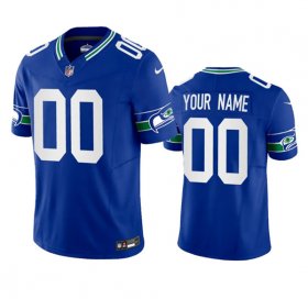 Wholesale Cheap Men\'s Seattle Seahawks Active Player Custom Royal 2023 F.U.S.E. Vapor Limited Throwback Stitched Jersey